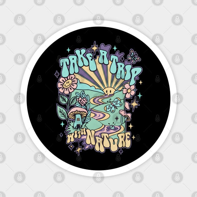 Tripping Daisy Magnet by dtr_art